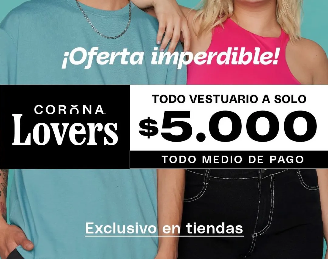 Todo a $5 mil: Corona venderá ropa y accesorios a precios especiales en ...